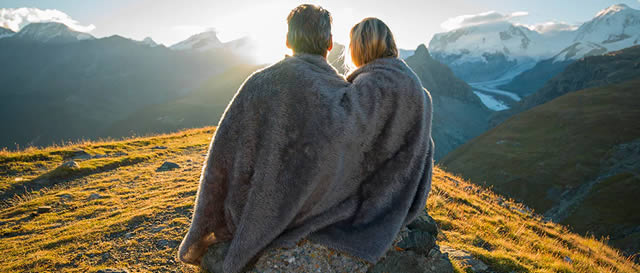 Couples enjoying sunset on mountain Couples enjoying sunset on mountain